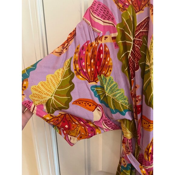 FARM Rio Mixed Beaks & Bananas Maxi Wrap Dress Size Small - Picture 7 of 9